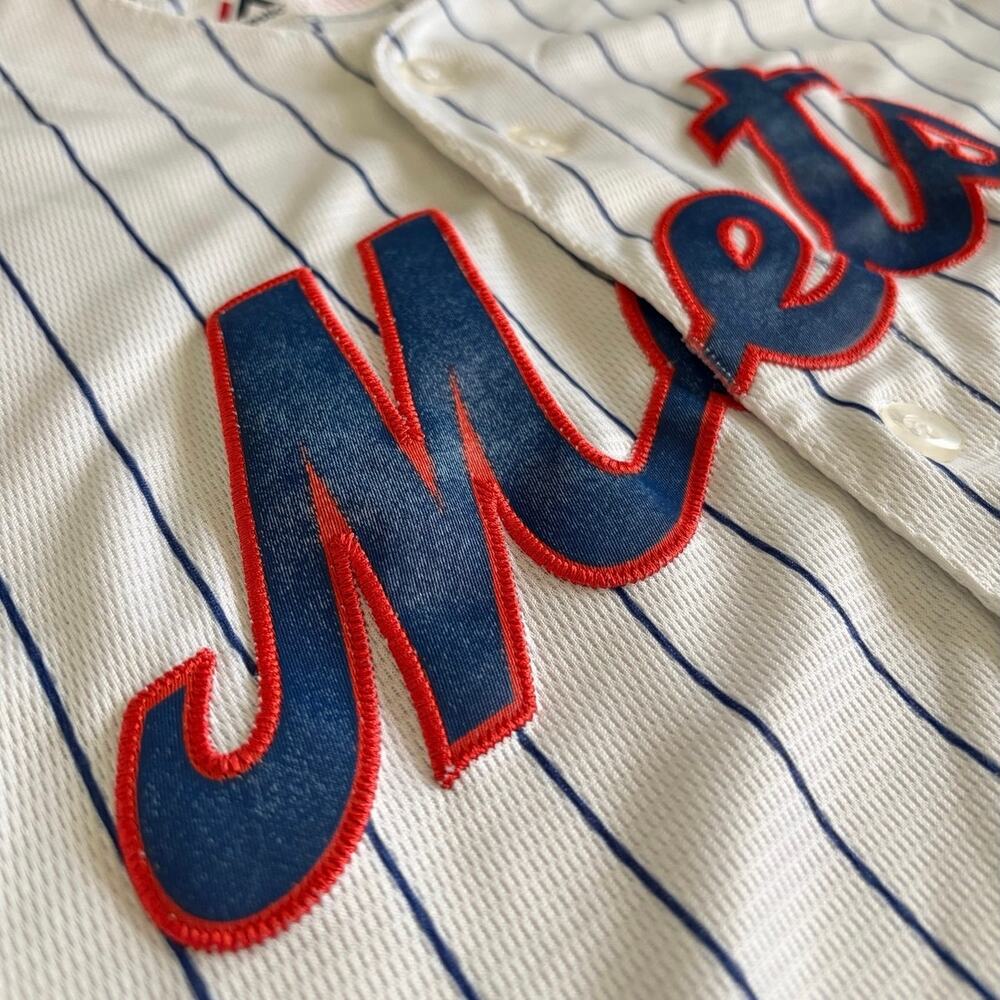 Classic NY Mets Boys Pinstripe BLANK Youth Jersey Size Medium 10-12 - Picture 5 of 5